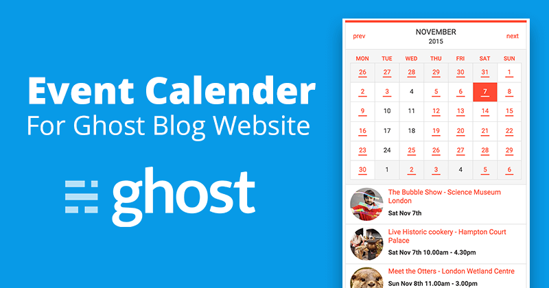 How to add Event Calendar in Ghost Blog?