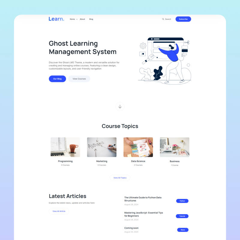 Learn - Premium LMS Theme for Ghost CMS