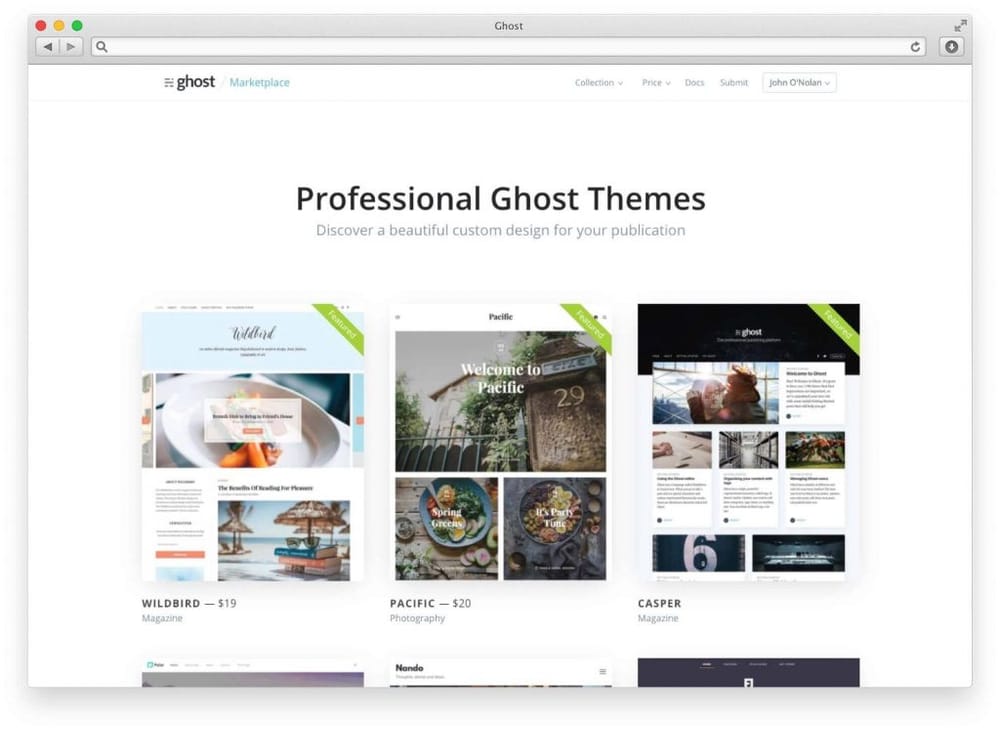 Official Ghost Marketplace with New Look