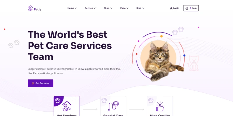 Divi Layout for Pet Care Services