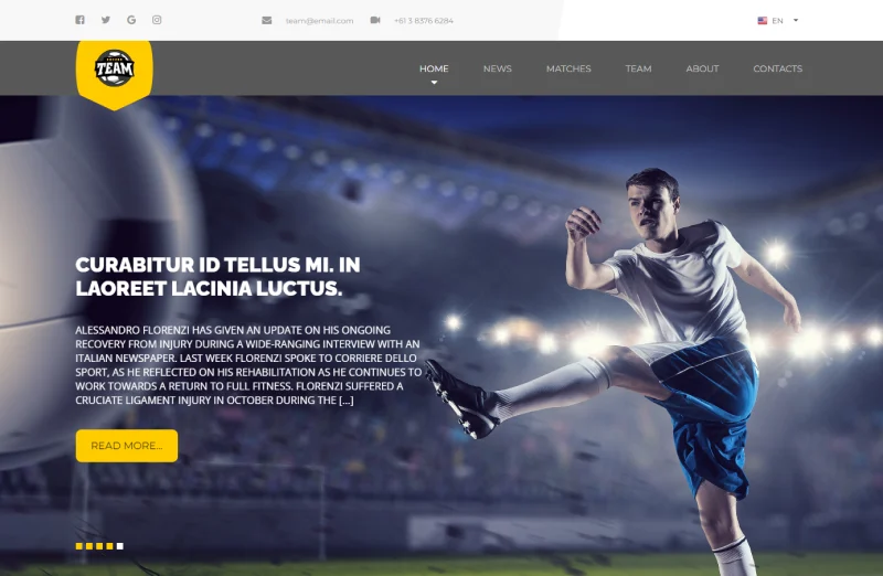 Sports Team Website Template