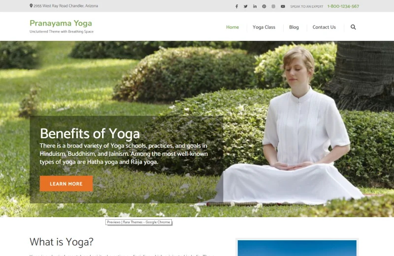 Yoga Website Template Free