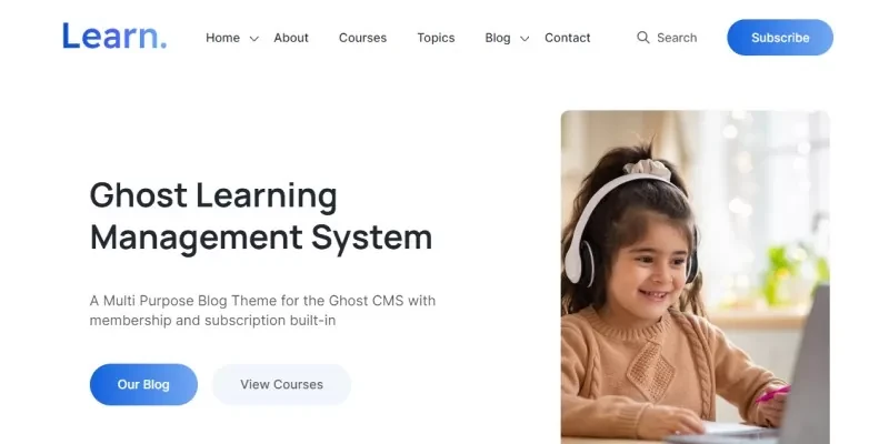 learn subscription based ghost lms theme