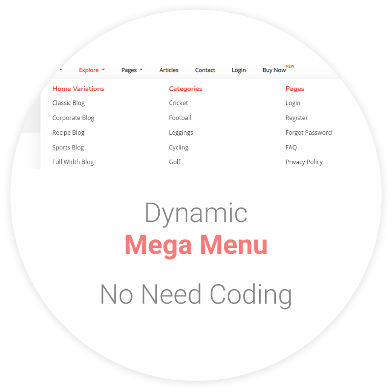 Dynamic Mega Menu