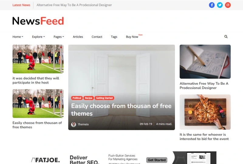 newsfeed news website templates