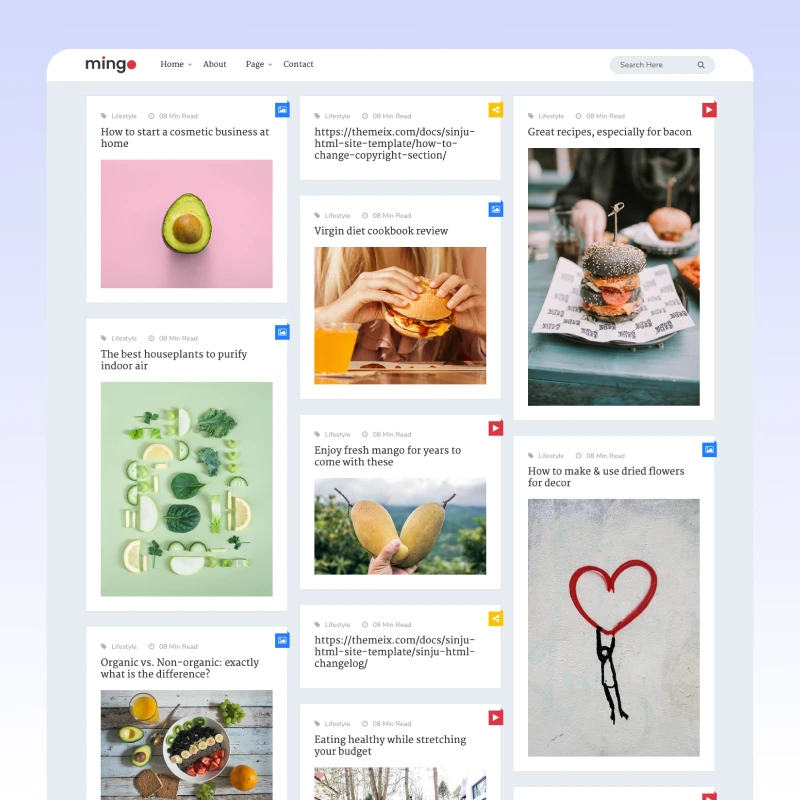 Mingo Responsive Blog Site Template