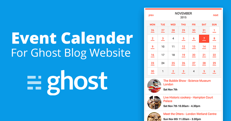 How to add Event Calender in Ghost Blog?