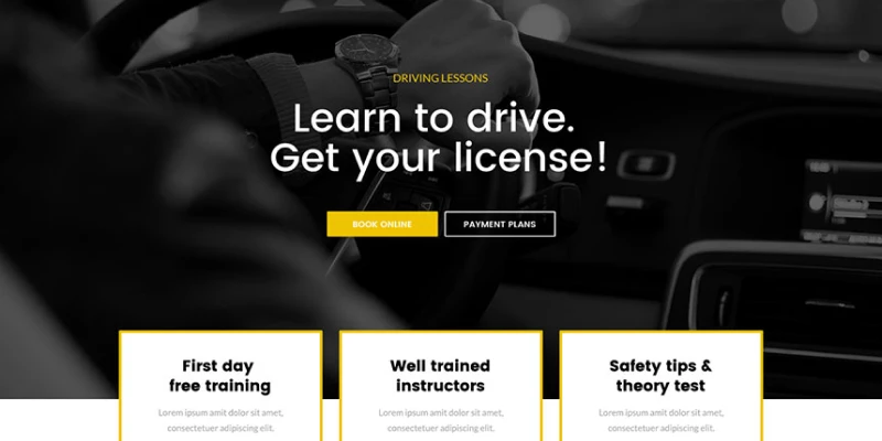 Divi Layout for a Driving School