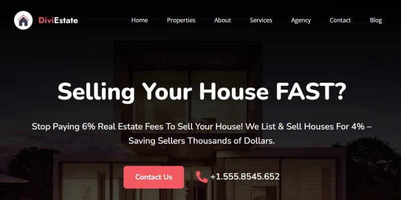 Real Estate Website Layout