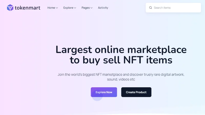 Tokenmart NFT HTML CSS template