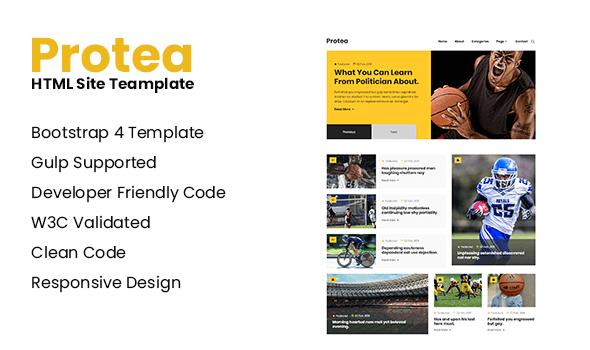 Protea - Responsive Blog Magazine HTML Site Template
