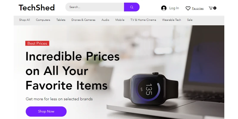 techshed electronics store template
